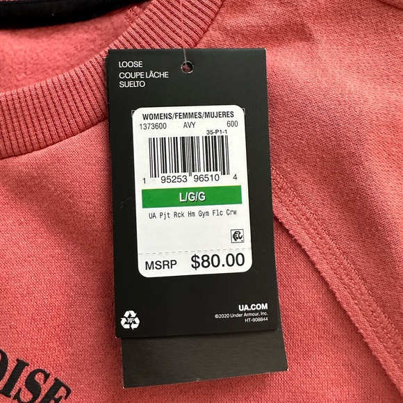 Women’s Under Armour New With Tags semi cropped sweatshirt size large - Picture 3 of 4